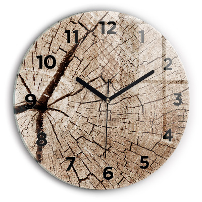 Egyedi üvegóra kerek 30 cm Régi fatörzs