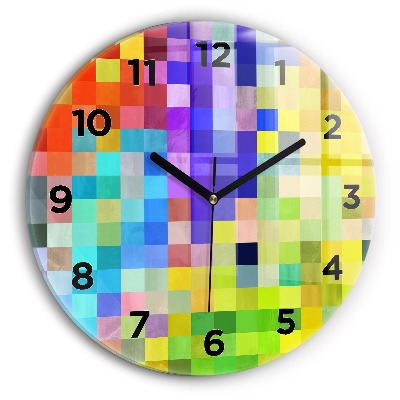 Kerek falióra 30 cm Négyzetek kompozíciója