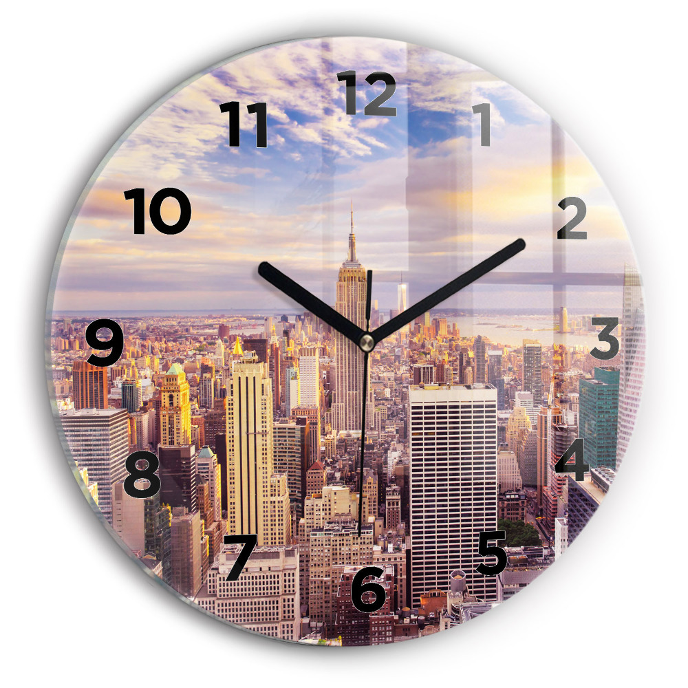 Kerek falióra 30 cm Naplemente New York