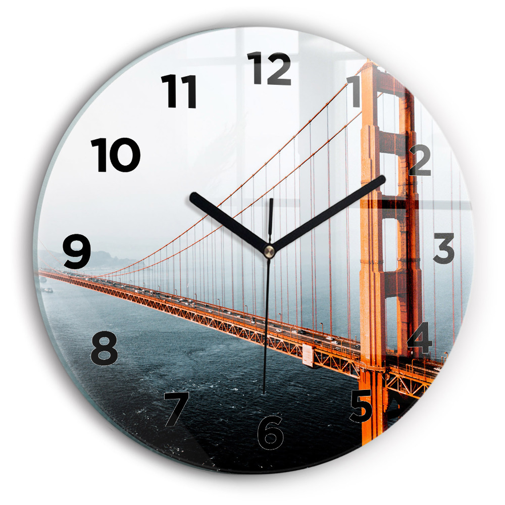 Fali üvegóra kerek 30 cm Golden Gate híd