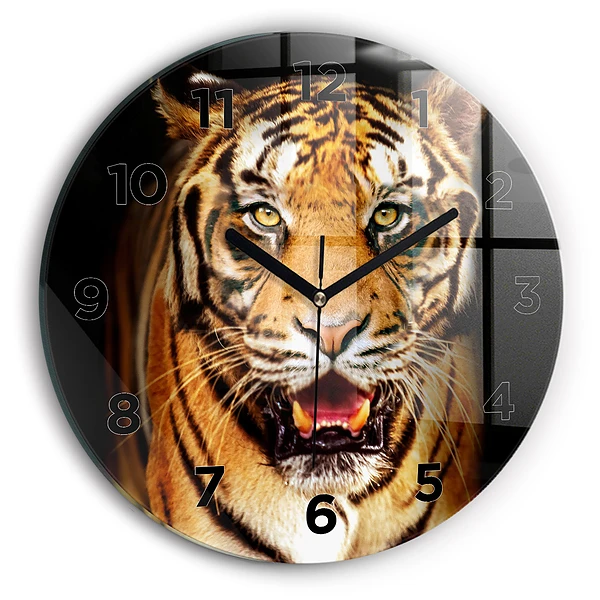 Fali üvegóra kerek 30 cm Tigris - vadszem