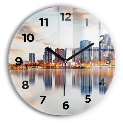 Fali üvegóra kerek 30 cm Panoráma az Eiffel-toronnyal