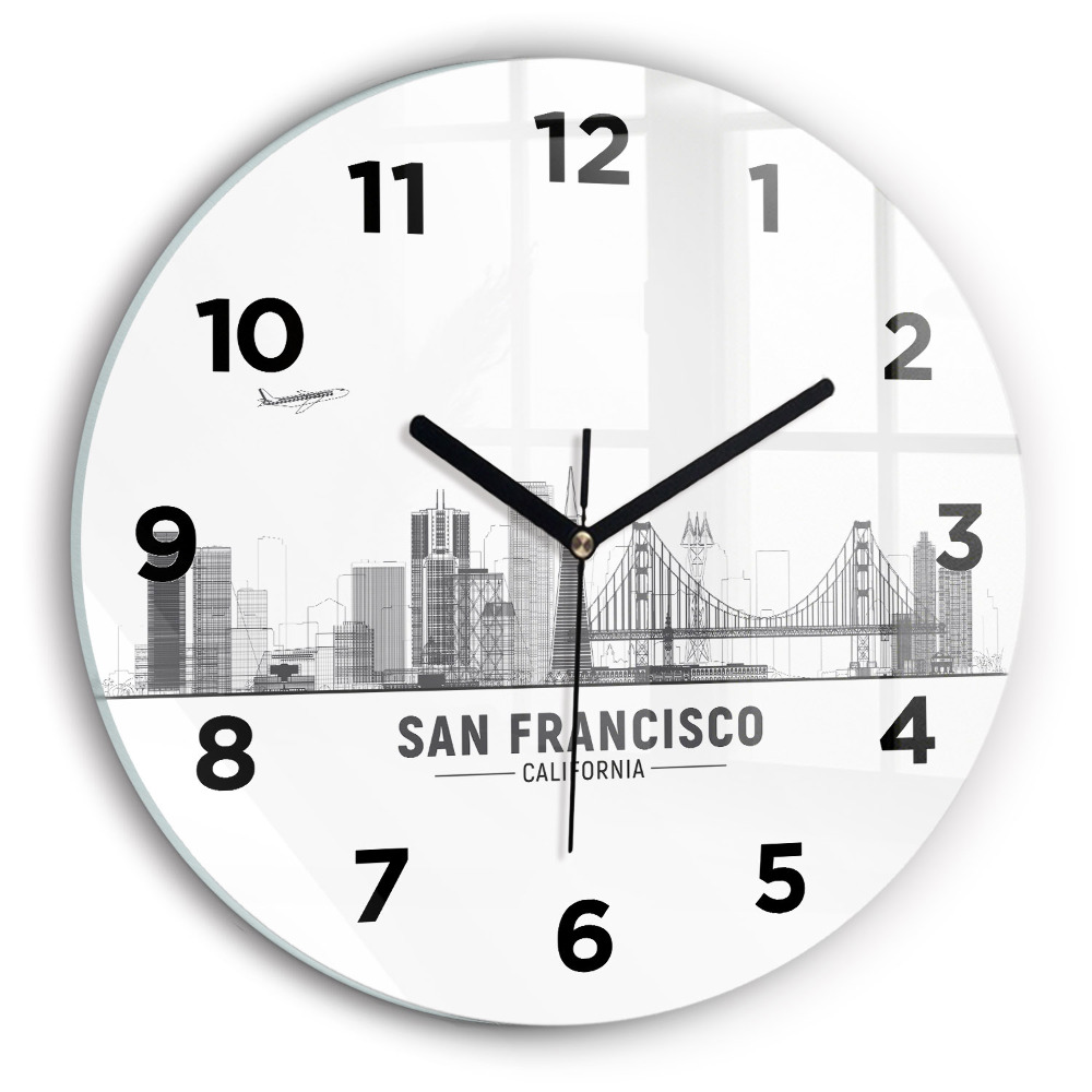Fali üvegóra kerek 30 cm San Francisco látképe