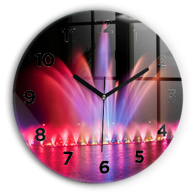 Kerek üvegóra 30 cm Wrocławi szökőkút éjszaka