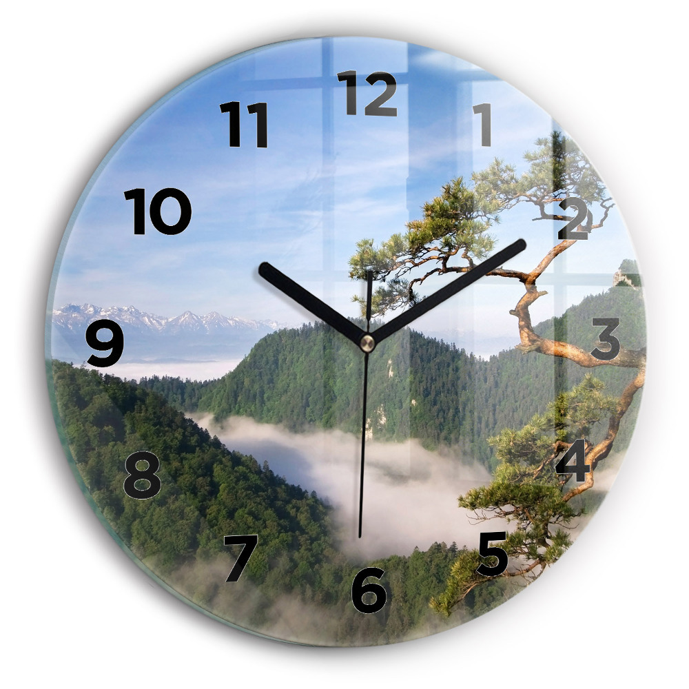 Kerek üvegóra 30 cm Sokolica-csúcs a Pieniny-hegységben
