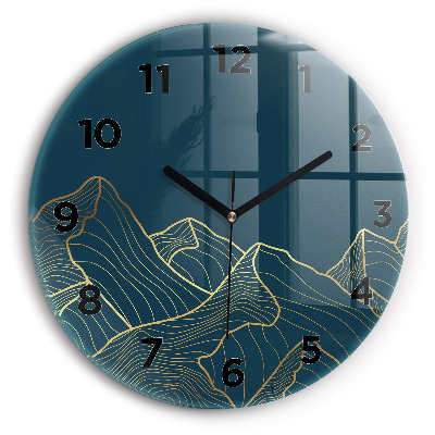 Kerek fali üvegóra 30 cm Hegyek vázlata