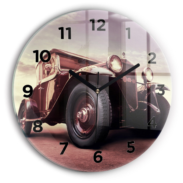 Kerek fali üvegóra 30 cm Oldtimer autó