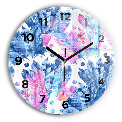 Egyedi üvegóra kerek 30 cm Színes tollak