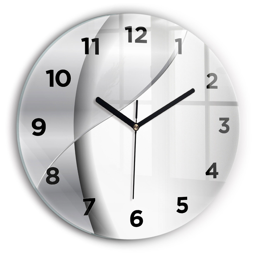 Kerek falióra 30 cm Fekete és ezüst vonalak