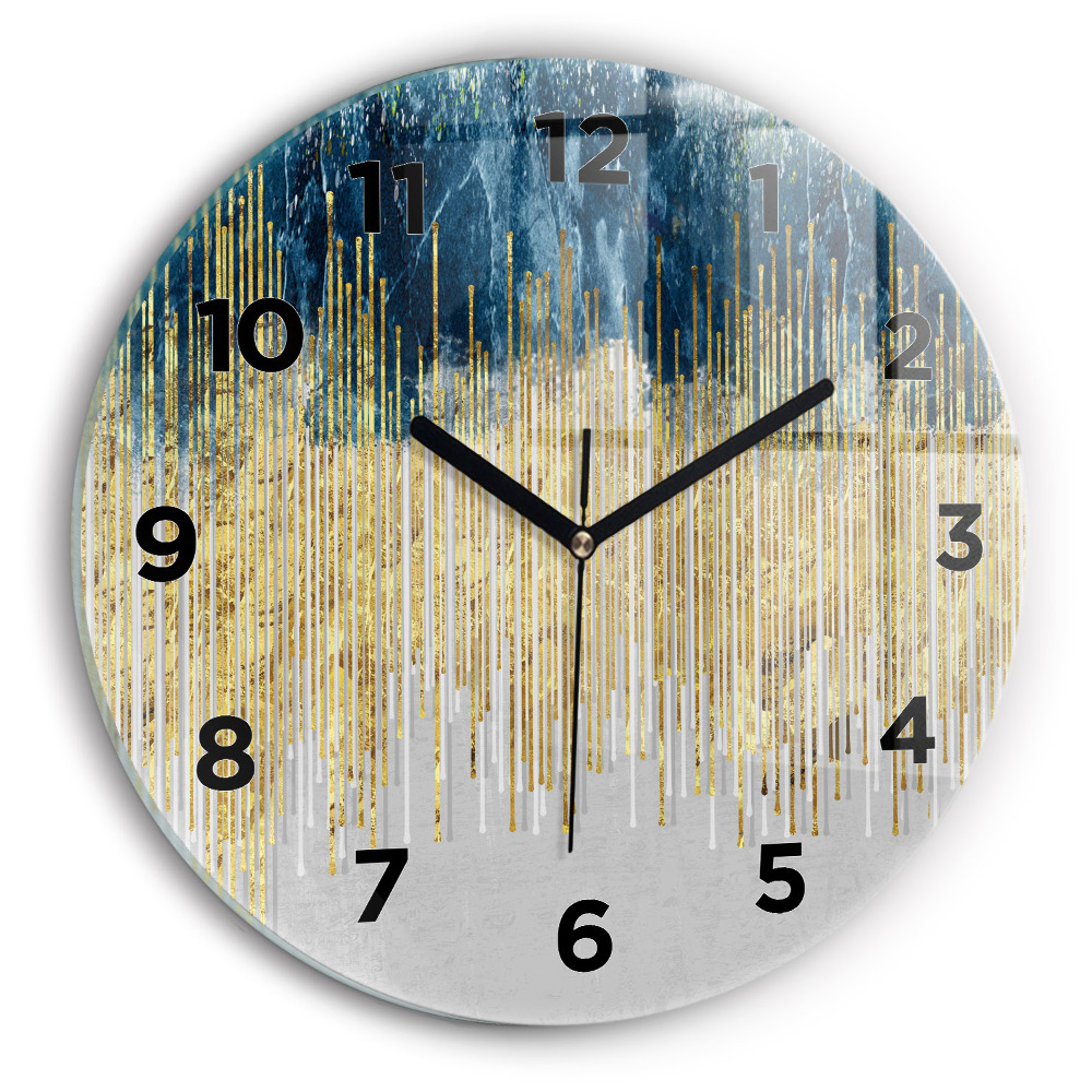 Kerek falióra 30 cm Dekoratív minta és arany