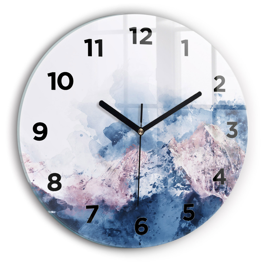 Egyedi üvegóra kerek 30 cm Absztrakt hegyvonulatok