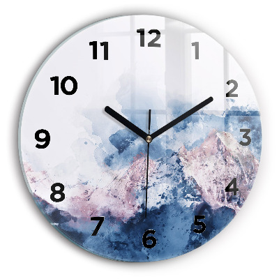 Egyedi üvegóra kerek 30 cm Absztrakt hegyvonulatok