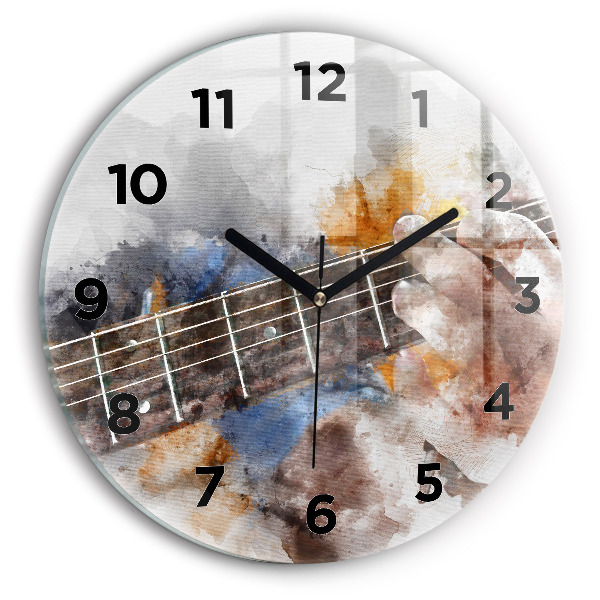 Fali üvegóra kerek 30 cm Egy gitár grafikája