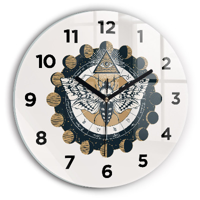 Kerek üvegóra 30 cm A hold és a szem fázisai