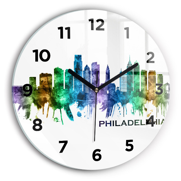 Egyedi üvegóra kerek 30 cm Színes Philadelphia