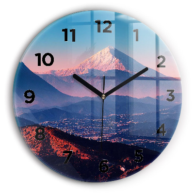 Kerek fali üvegóra 30 cm Hegyek San Antonio USA-ban