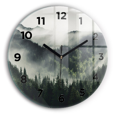 Fali üvegóra kerek 30 cm Erdei táj