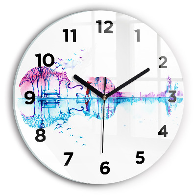 Kerek üvegóra 30 cm Cselló parki tó