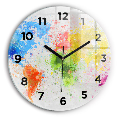 Kerek üvegóra 30 cm Világtérkép papíron