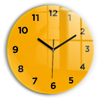 Egyedi üvegóra kerek 30 cm Sötét sárga