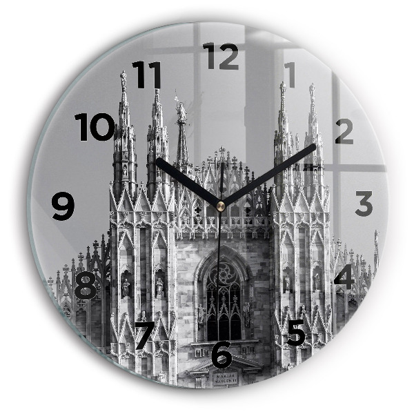 Egyedi üvegóra kerek 30 cm Duomo di Milano székesegyház