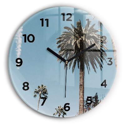 Kerek üvegóra 30 cm Pálmafák Los Angelesben