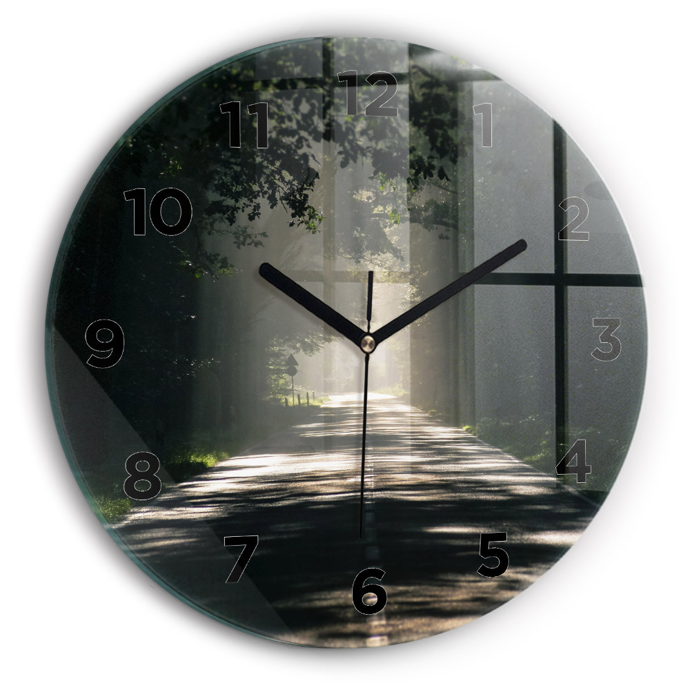 Egyedi üvegóra kerek 30 cm Erdei út