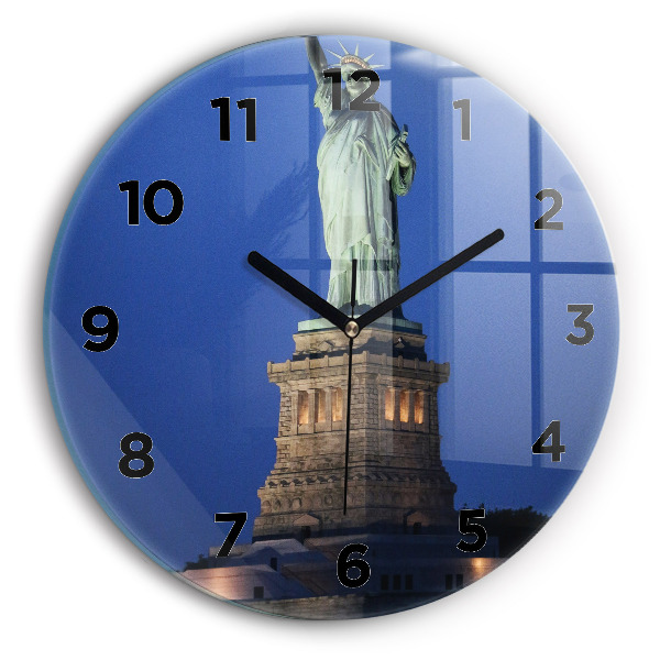 Kerek fali üvegóra 30 cm Szabadság-szobor New York