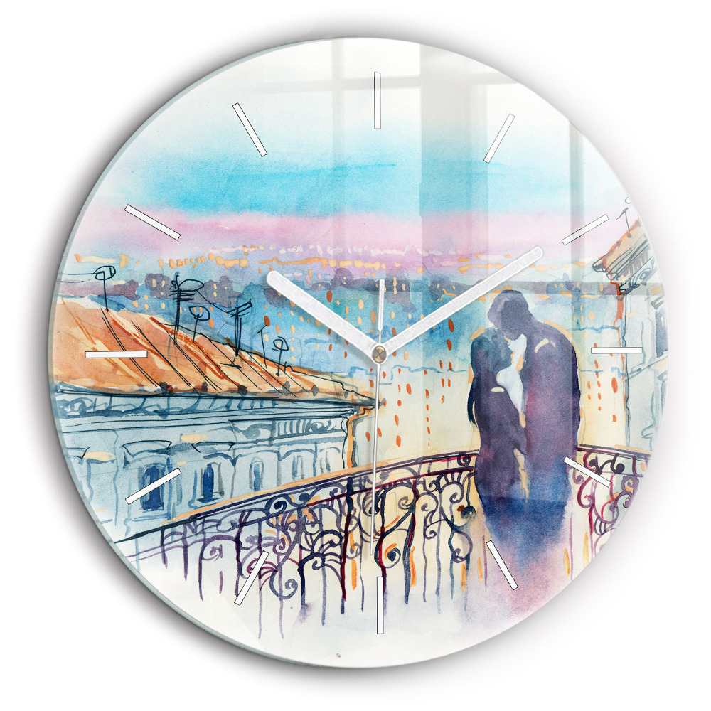 Kerek falióra 60 cm Emberek akvarellen