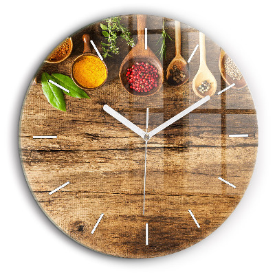 Kerek fali üvegóra 60 cm Fűszeres kanalak