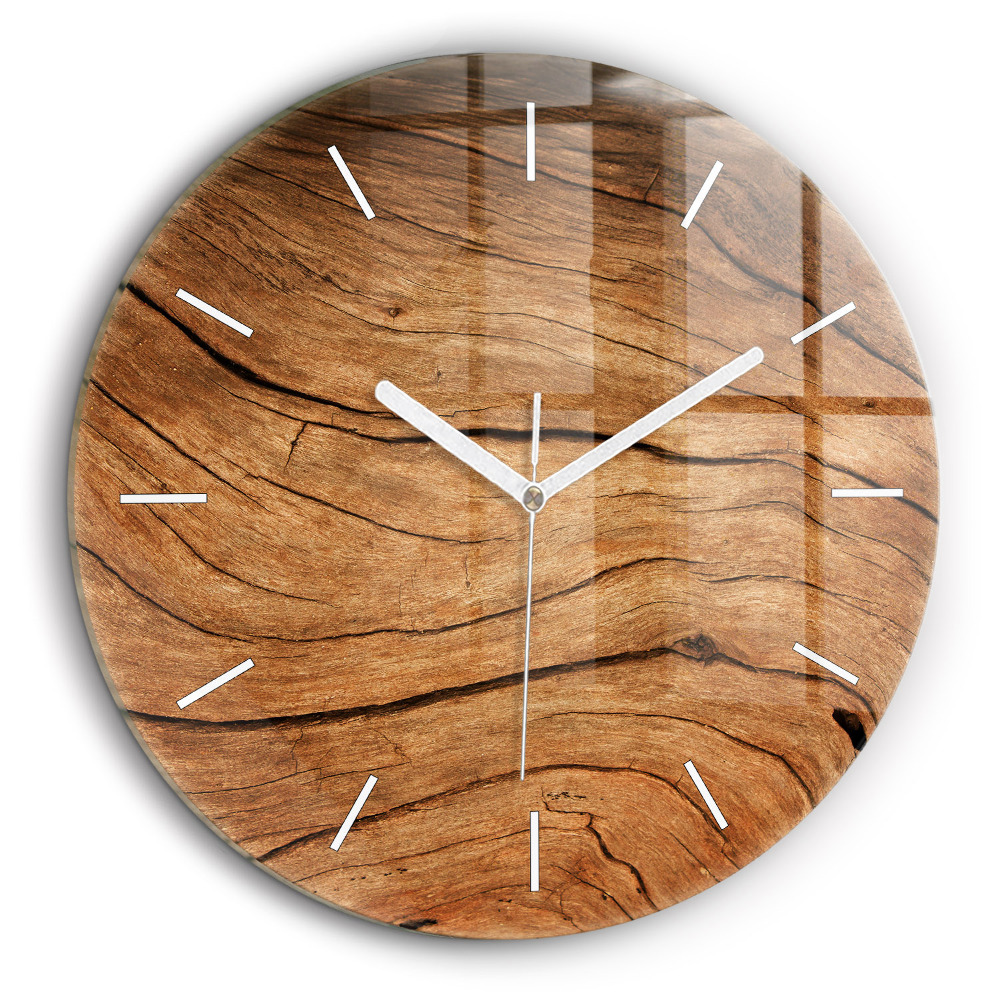 Egyedi üvegóra kerek 60 cm Régi fa