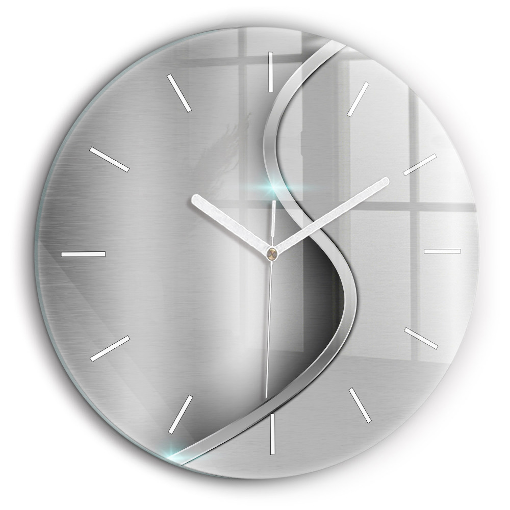 Kerek fali üvegóra 60 cm Szürke fém absztrakció