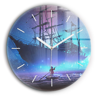 Fali üvegóra kerek 60 cm Vitorlás fantázia