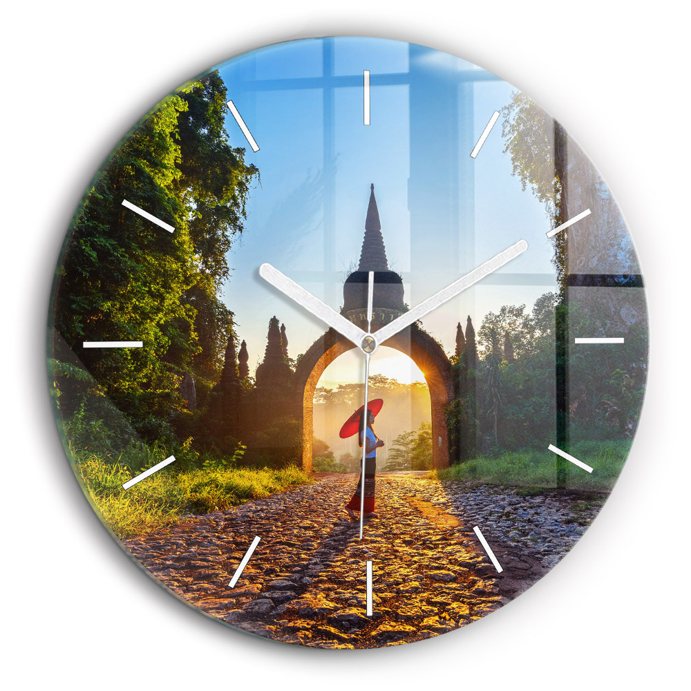 Egyedi üvegóra kerek 60 cm Surat Thani Park Thaiföld