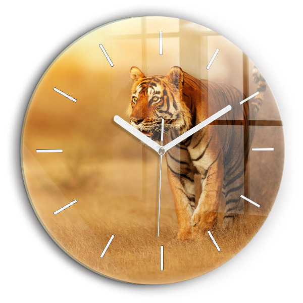 Kerek falióra 60 cm Vadászat Tigris