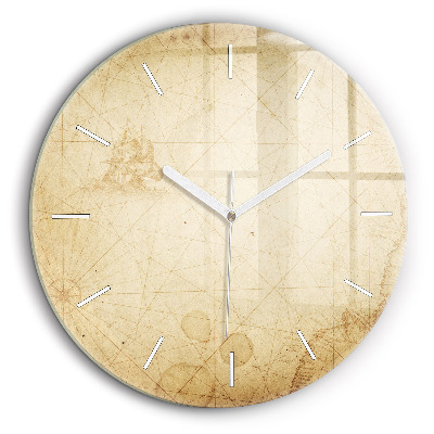 Kerek üvegóra 60 cm Régi világtérkép