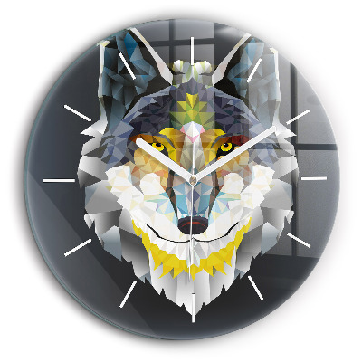 Kerek üvegóra 60 cm Farkas fej