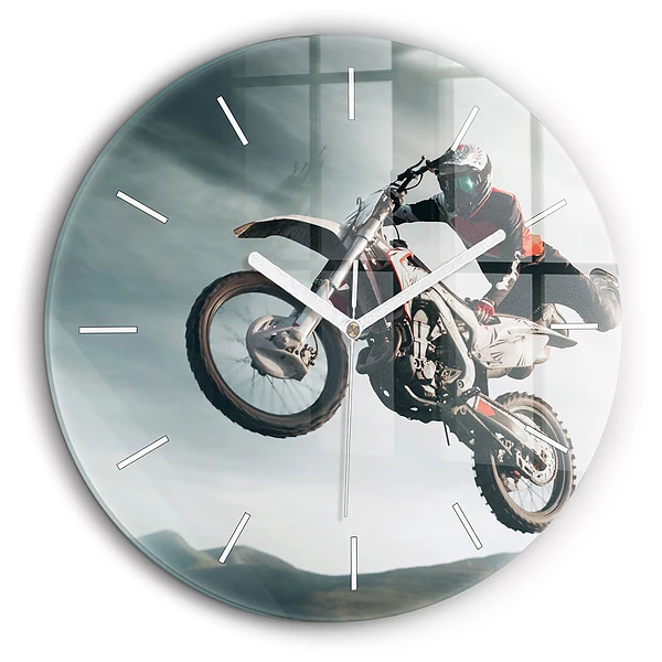 Egyedi üvegóra kerek 60 cm Motorkerékpár Adrenalin stílus