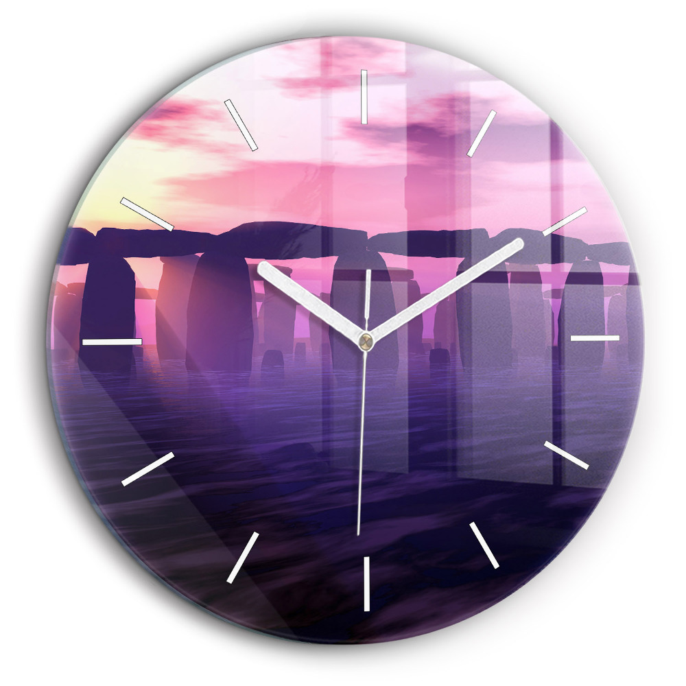 Kerek falióra 60 cm Naplemente a Stonehenge-nél