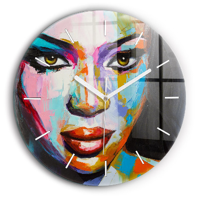 Kerek falióra 60 cm Színes női arc