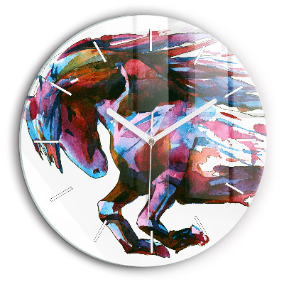 Egyedi üvegóra kerek 60 cm Futó ló