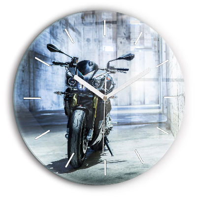 Fali üvegóra kerek 60 cm Motorkerékpár egy sikátorban