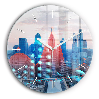 Egyedi üvegóra kerek 60 cm Felhőkarcolók Philadelphiában