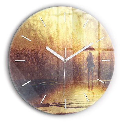 Kerek fali üvegóra 60 cm nő esernyővel