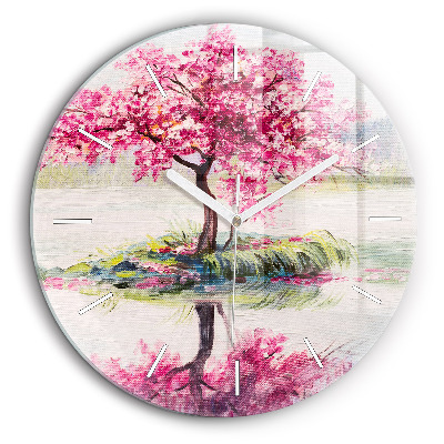 Kerek fali üvegóra 60 cm Mozaik egy fáról