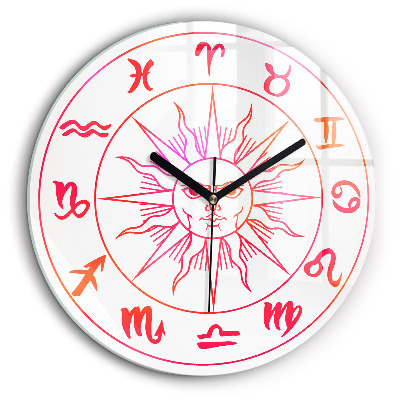 Fali üvegóra kerek 60 cm Színes állatövi jelek