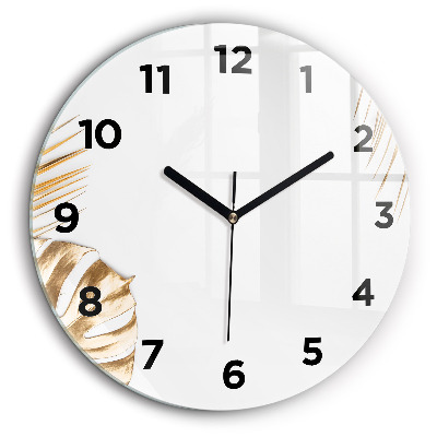 Kerek üvegóra 60 cm Trópusi levelek