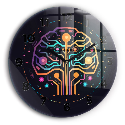 Kerek üvegóra 60 cm Színes absztrakció