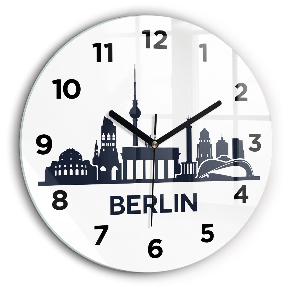 Kerek falióra 60 cm Berlin városának illusztrációja