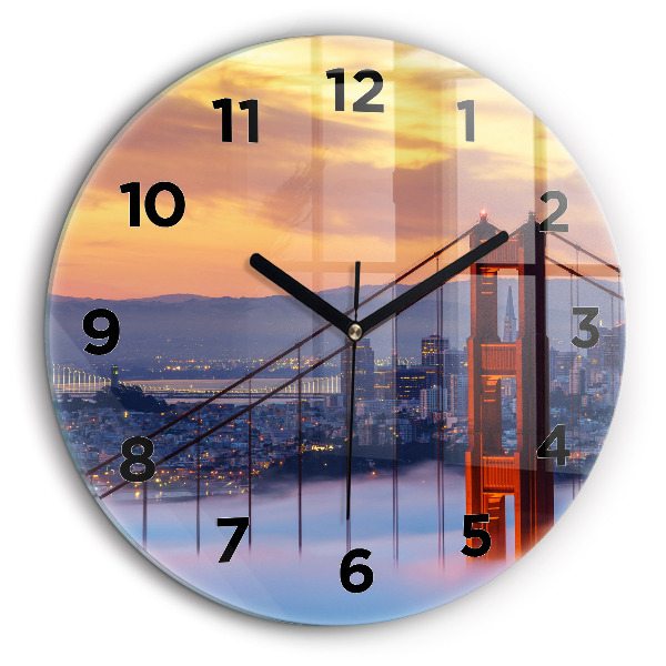Egyedi üvegóra kerek 60 cm San Francisco híd